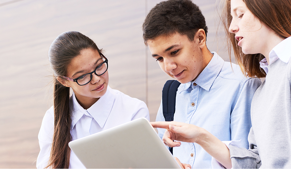 Students Working Outside